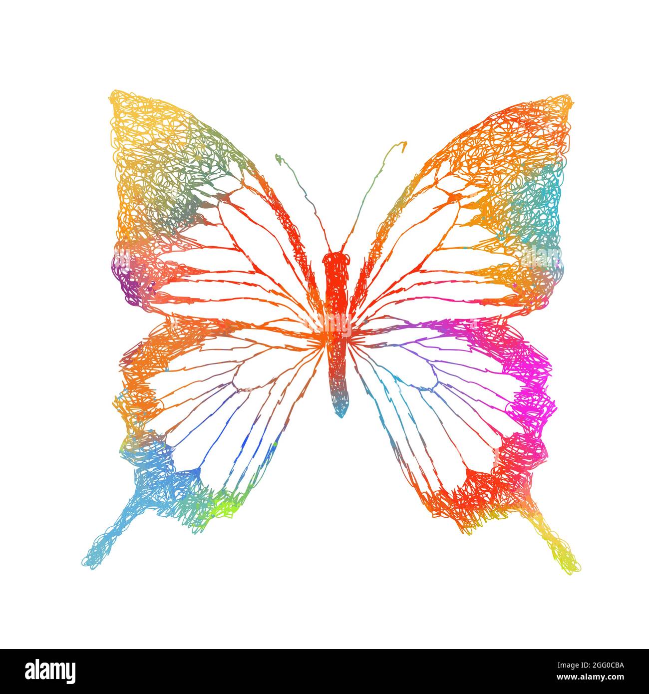 Abstraction multicolored butterflies. Multi-colored blots. Mixed media Vector illustration Stock Vector