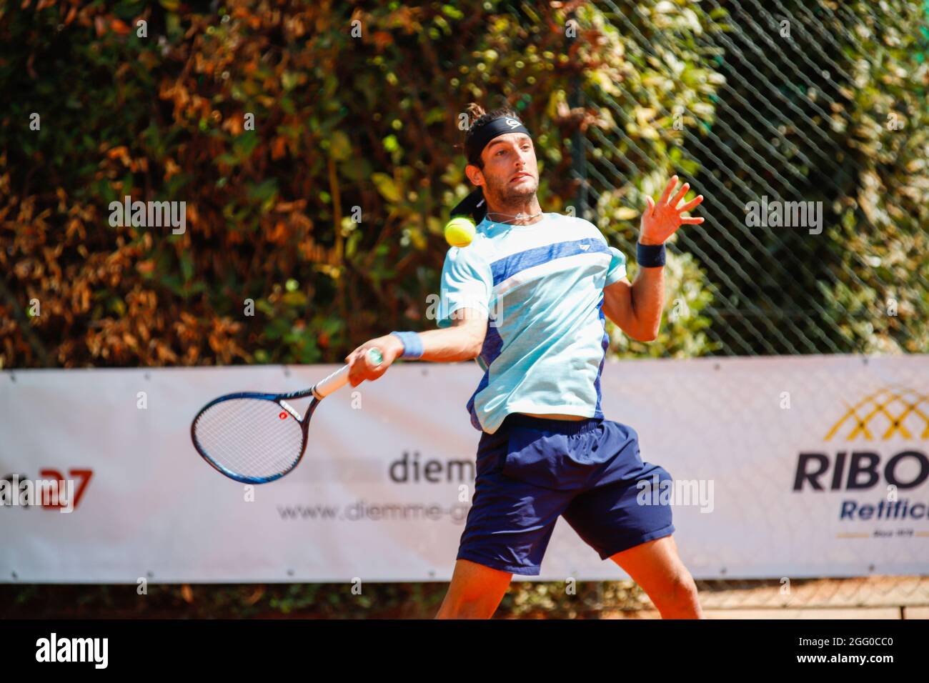 Andrea Picchione from Italy during Lesa Cup 2021 - ITF, Tennis Internationals in Lesa (NO), Italy, August 27 2021 Stock Photo