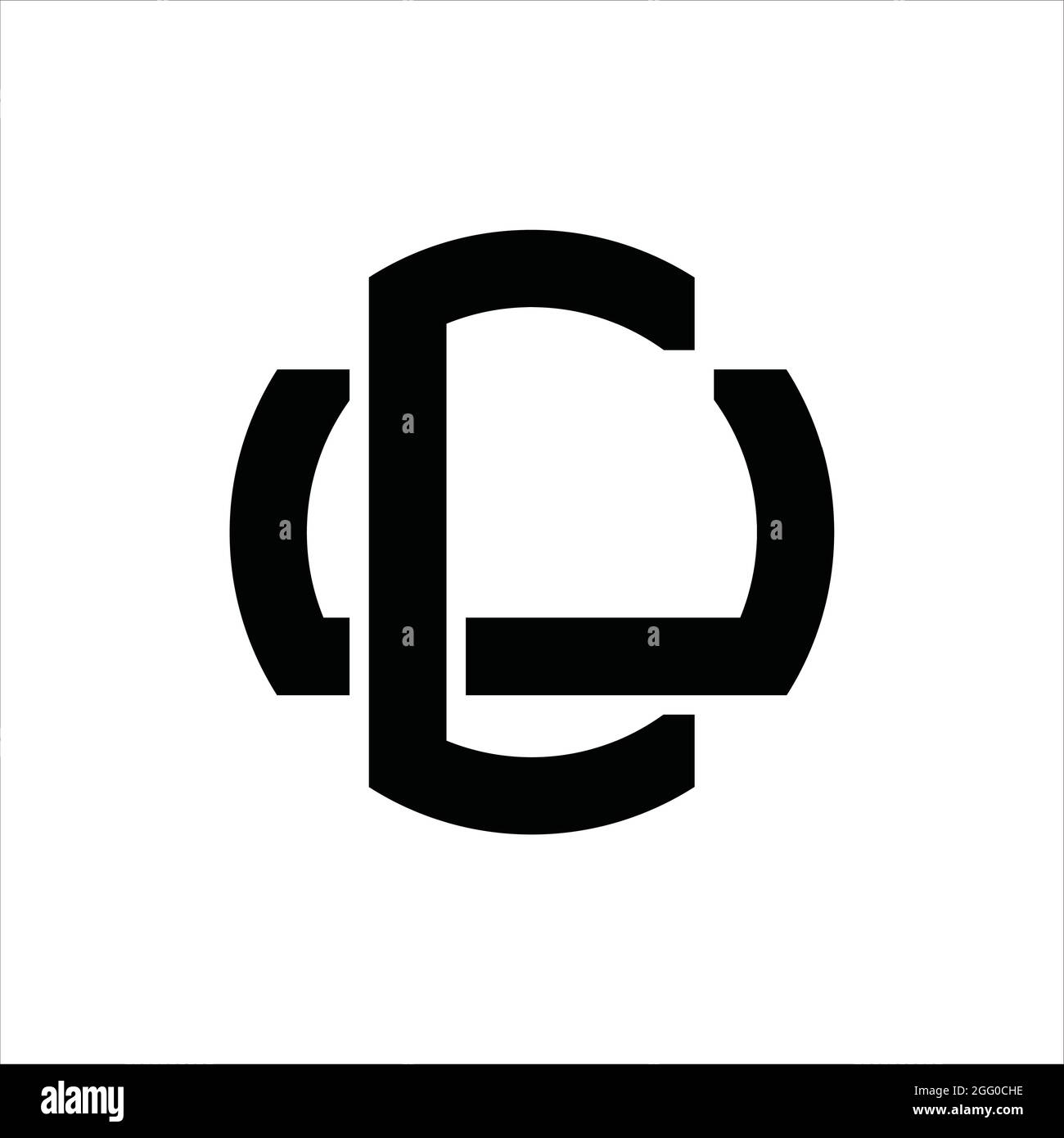 CU Logo monogram with overlapping style vintage design template Stock