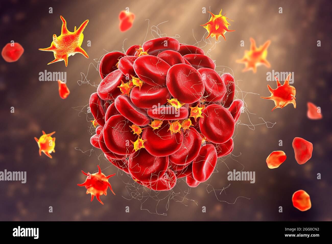 Blood clot, illustration. Stock Photo