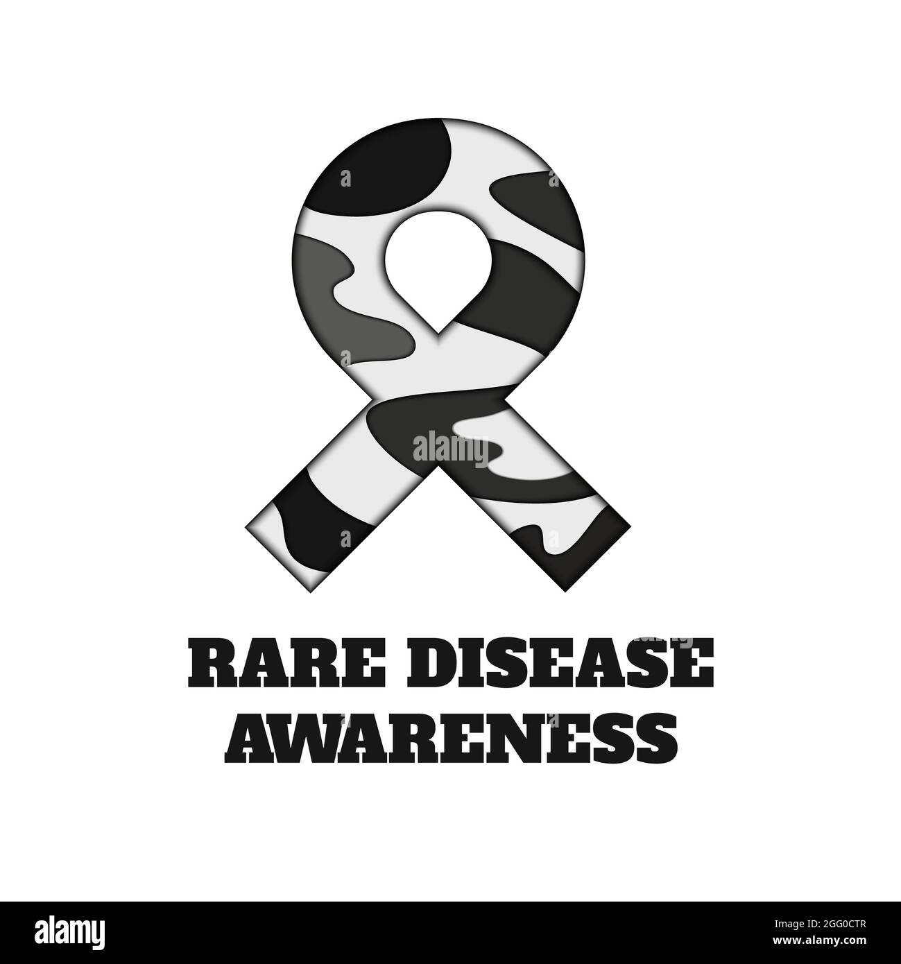 Rare disease awareness ribbon, conceptual illustration. Stock Photo