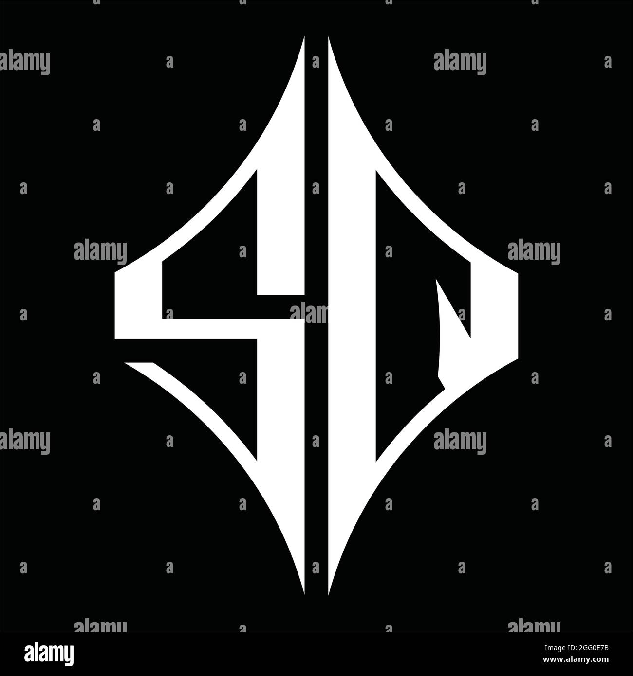 SQ Logo monogram with overlapping style vintage design template Stock ...