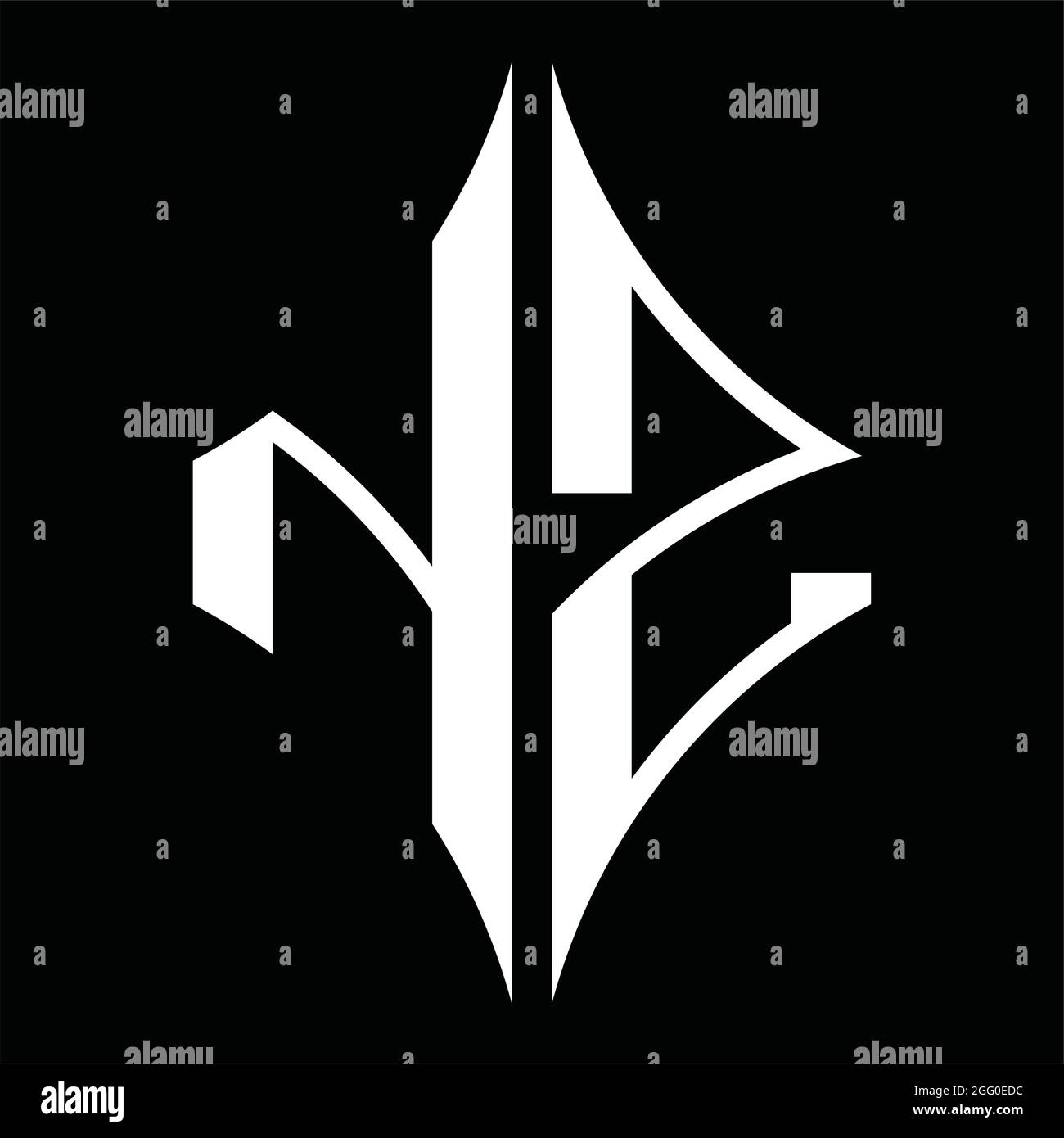 NZ Logo monogram with diamond shape on blackground design template ...