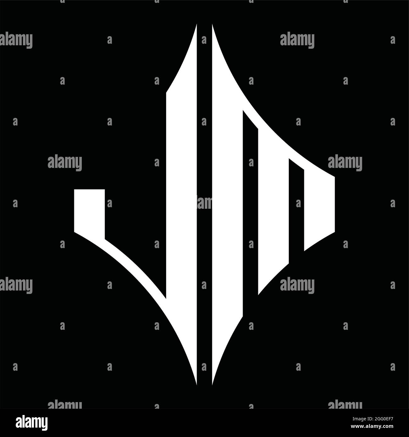 LM Logo monogram with diamond shape on blackground design template Stock Vector