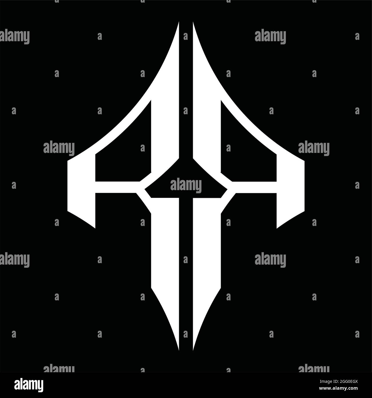 RR Logo monogram with diamond shape on blackground design template ...