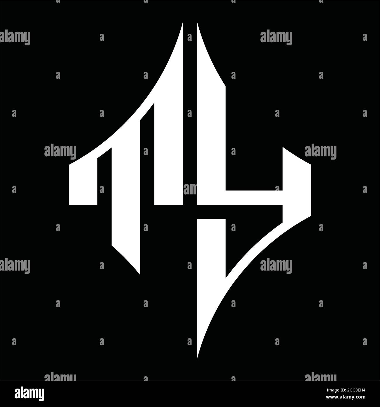 TY Logo monogram with diamond shape on blackground design template ...