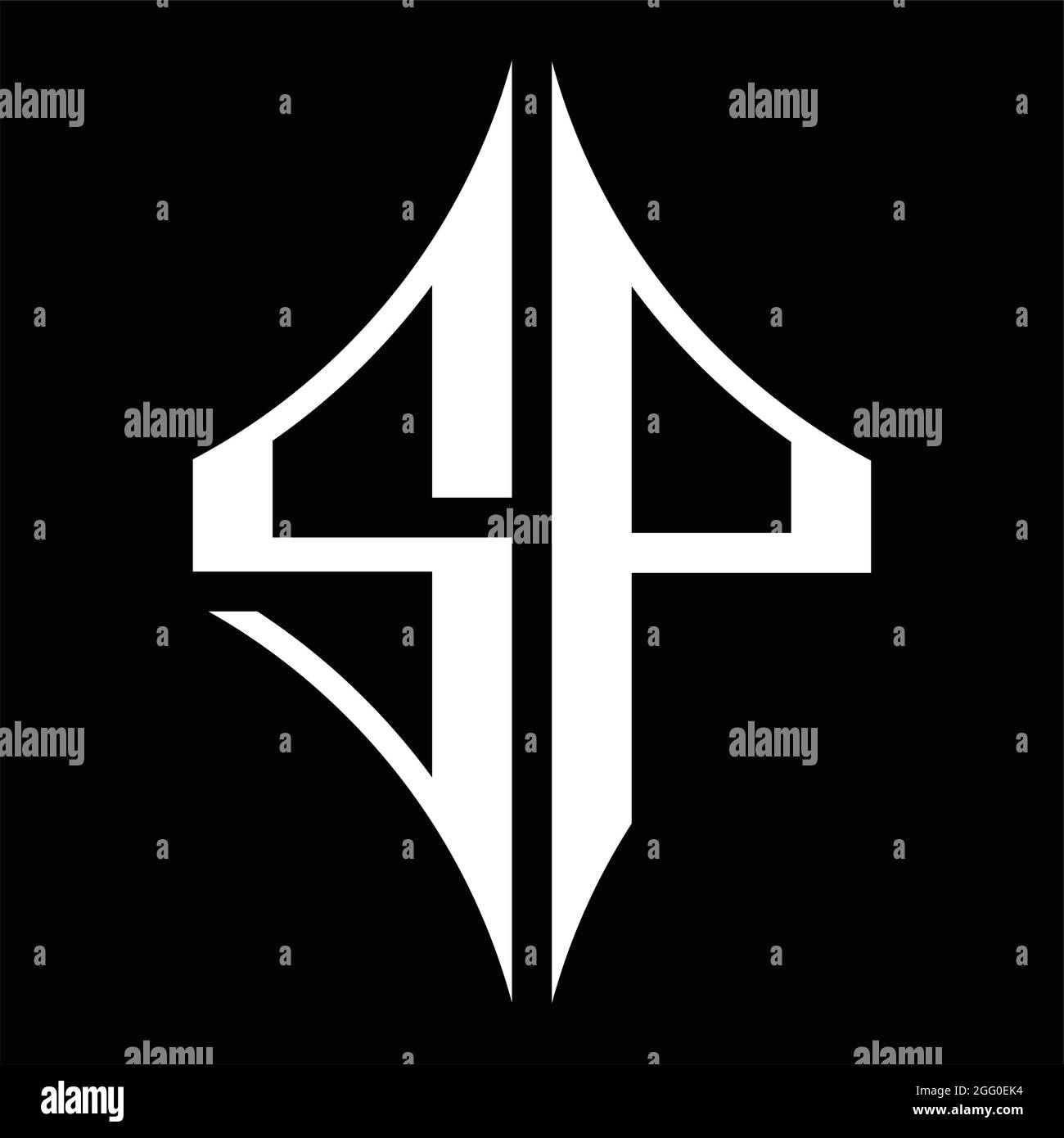 SP Logo monogram with diamond shape on blackground design template ...