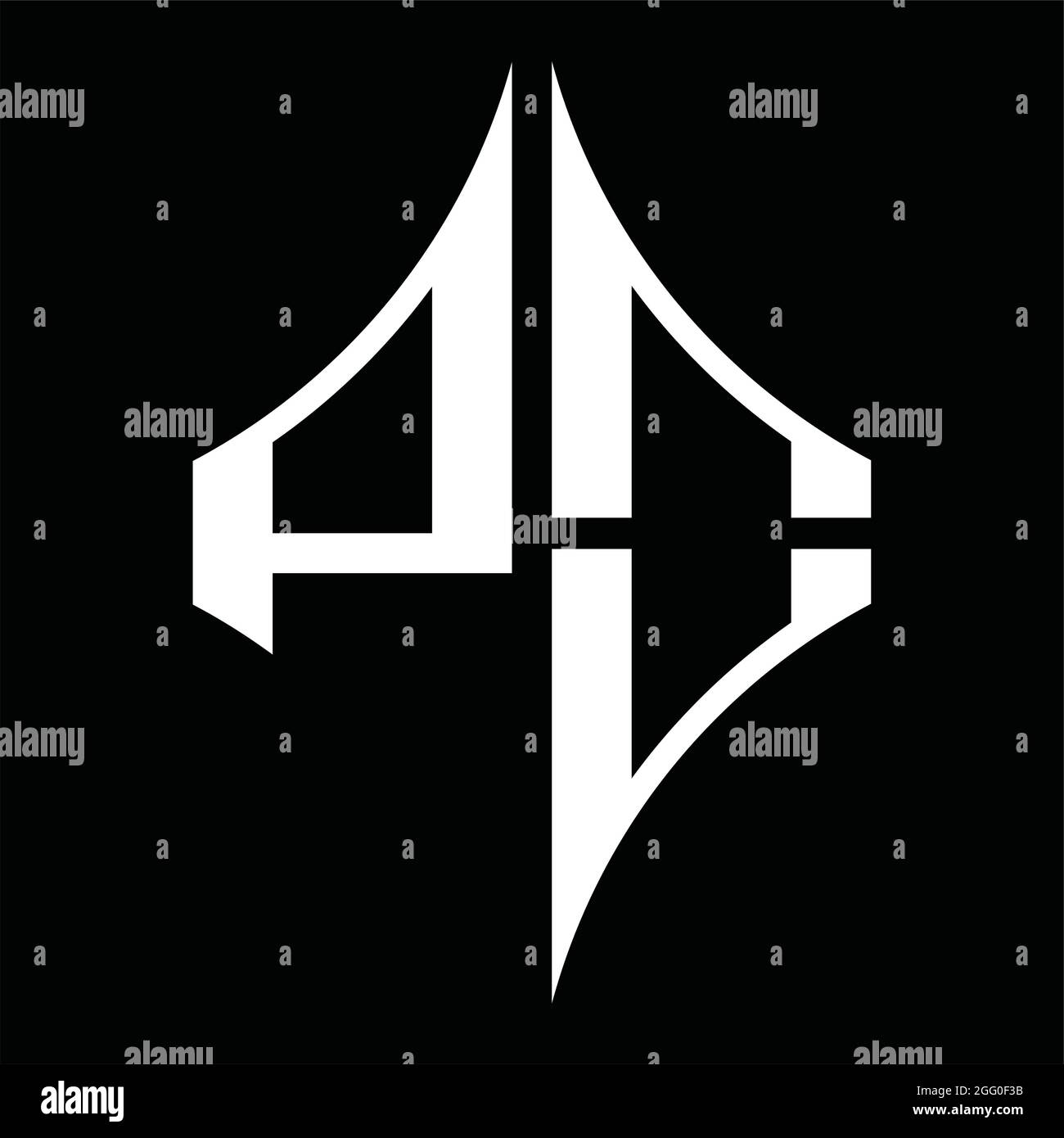PO Logo monogram with diamond shape on blackground design template ...