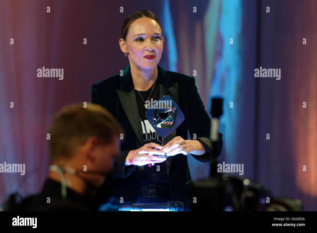 Marl, Germany. 27th Aug, 2021. Comedian Carolin Kebekus is on stage at ...