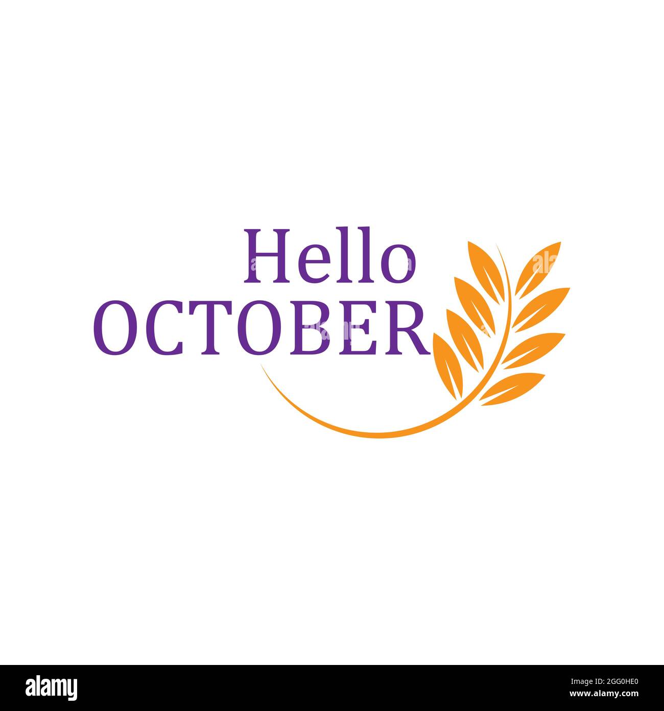 Hello October Template Vector, Design for Banner, Greeting Cards or Print Stock Vector