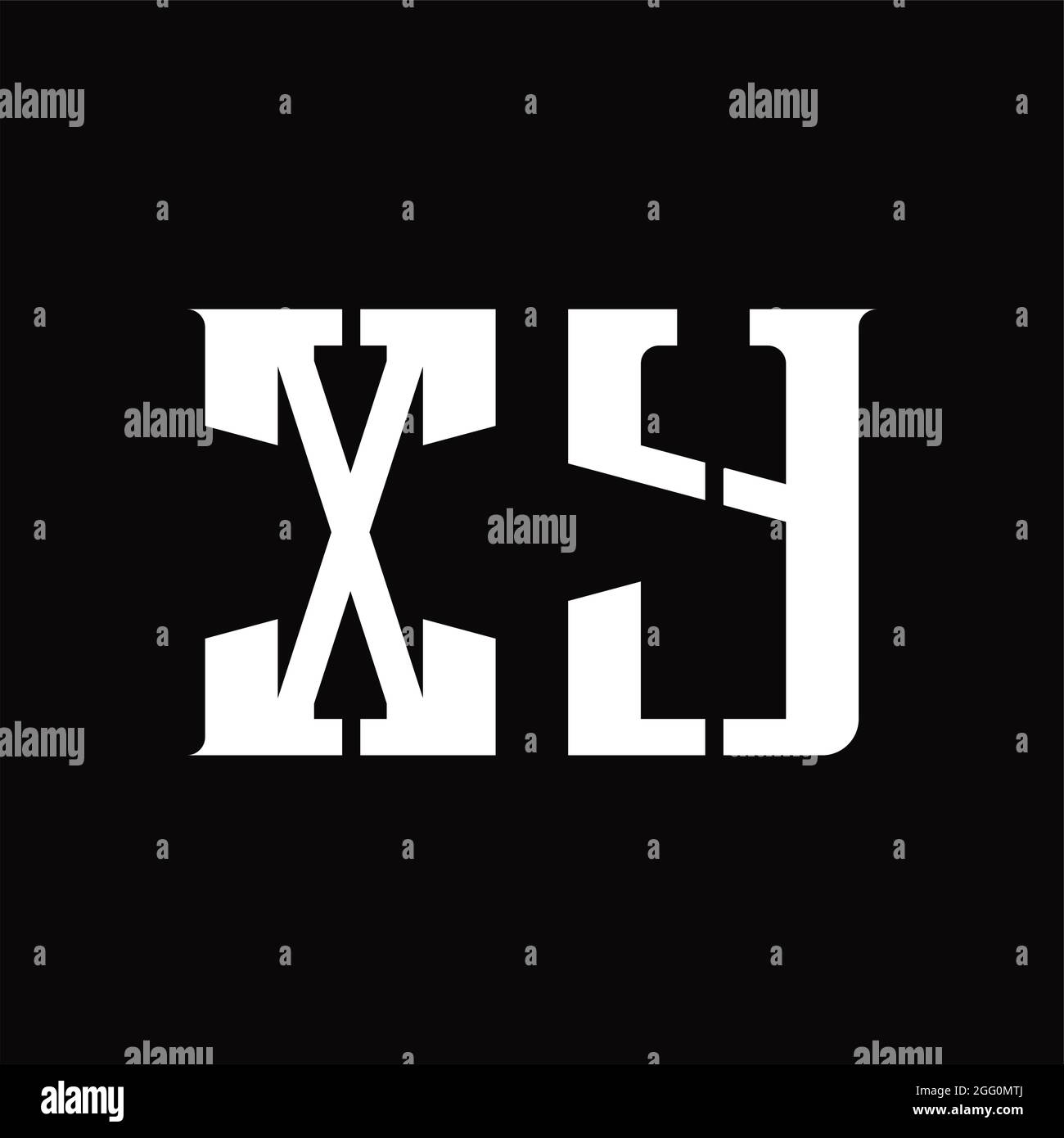 XY Logo monogram with middle slice on blackground design template Stock ...