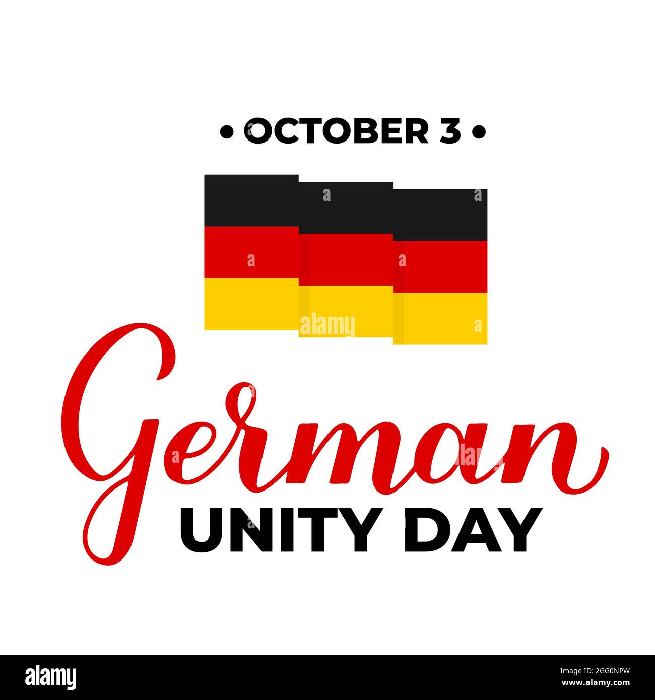 German Unity Day typography poster. National holiday in Germany on October 3. Vector template