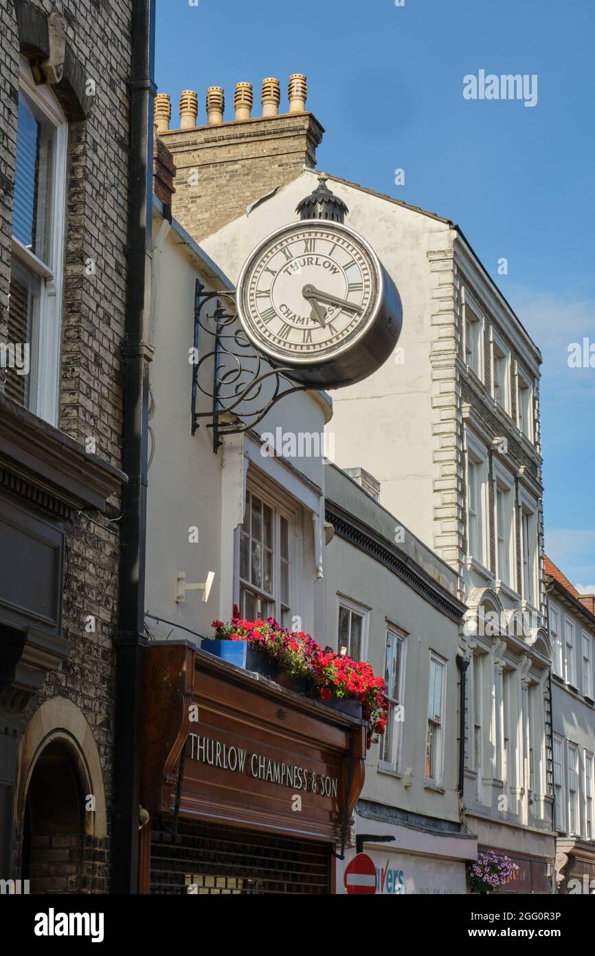 Thurlow Champness Clock in Bury St Edmunds Stock Photo