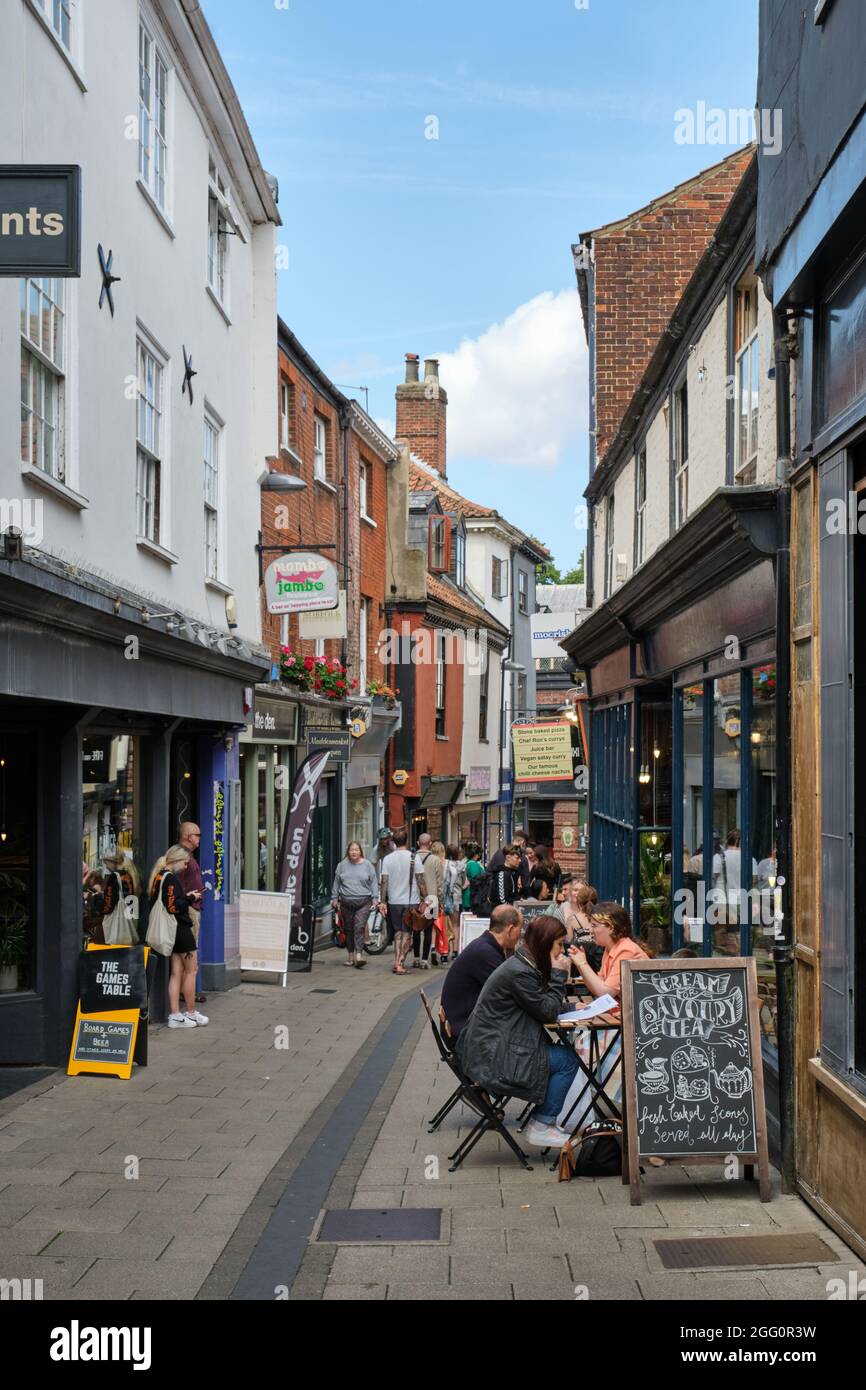 Alfresco in Lower Goat Lane, Norwich Stock Photo