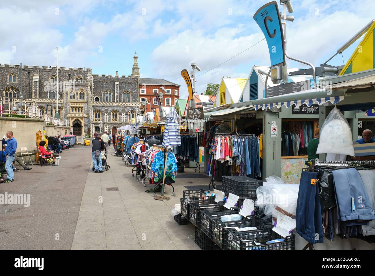 Norwich Market and Guildhall Stock Photo