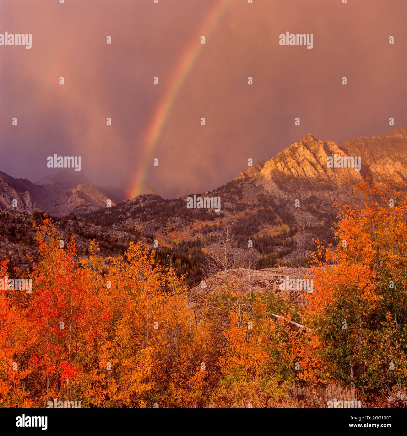 Rainbow, Piute Crags,  Muir Wilderness, Inyo National Forest, Eastern Sierra, California Stock Photo