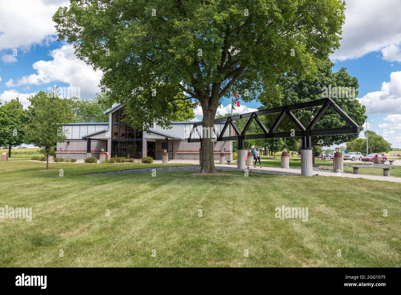 Iowa.  U.S. Interstate 80 Rest Stop near Davenport. Stock Photo