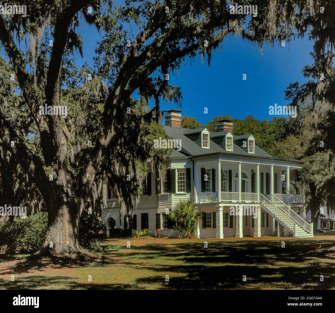 Grove Plantation Mansion, Headquarters, Ernest F. Hollins ACE Basin National Wildlife Refuge, South Carolina Stock Photo