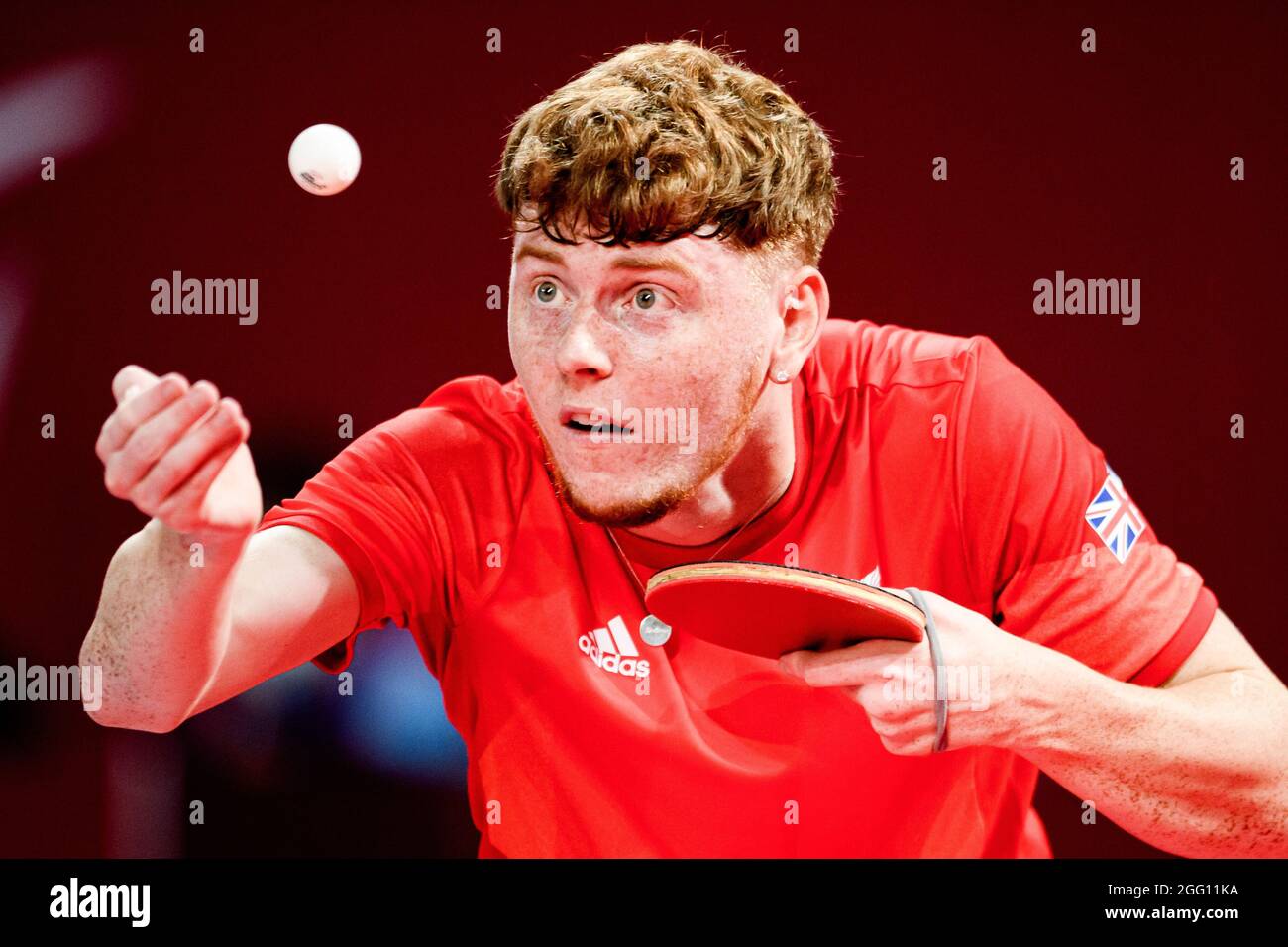 TOKYO, JAPAN. 28th Aug, 2021. Billy Shilton of Great Britain competes in Men’s Singles - Class 8 Quarterfinal 2 during Table Tennis QF SM and Finals of the Tokyo 2020 Paralympic games at Tokyo Metropolitan Gymnasium on Saturday, August 28, 2021 in TOKYO, JAPAN. Credit: Taka G Wu/Alamy Live News Stock Photo