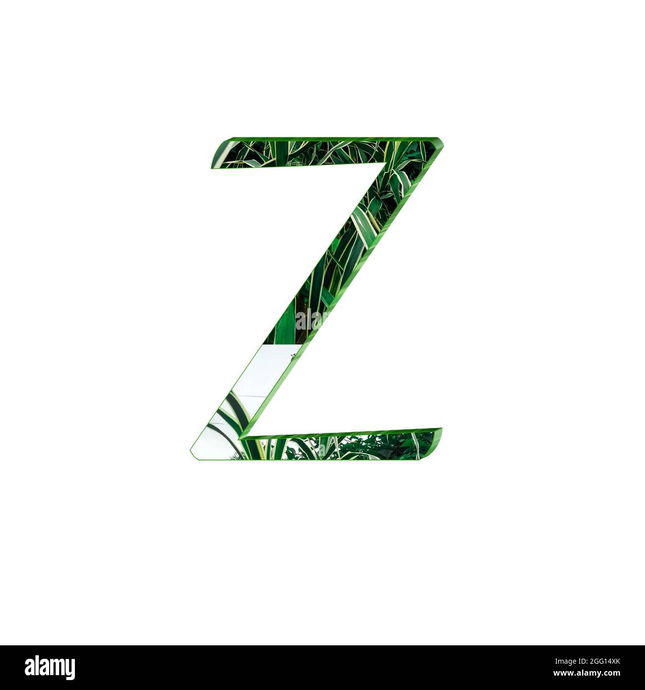 Green texture capital letter Z colorful 3D abstract beautiful white background Stock Photo