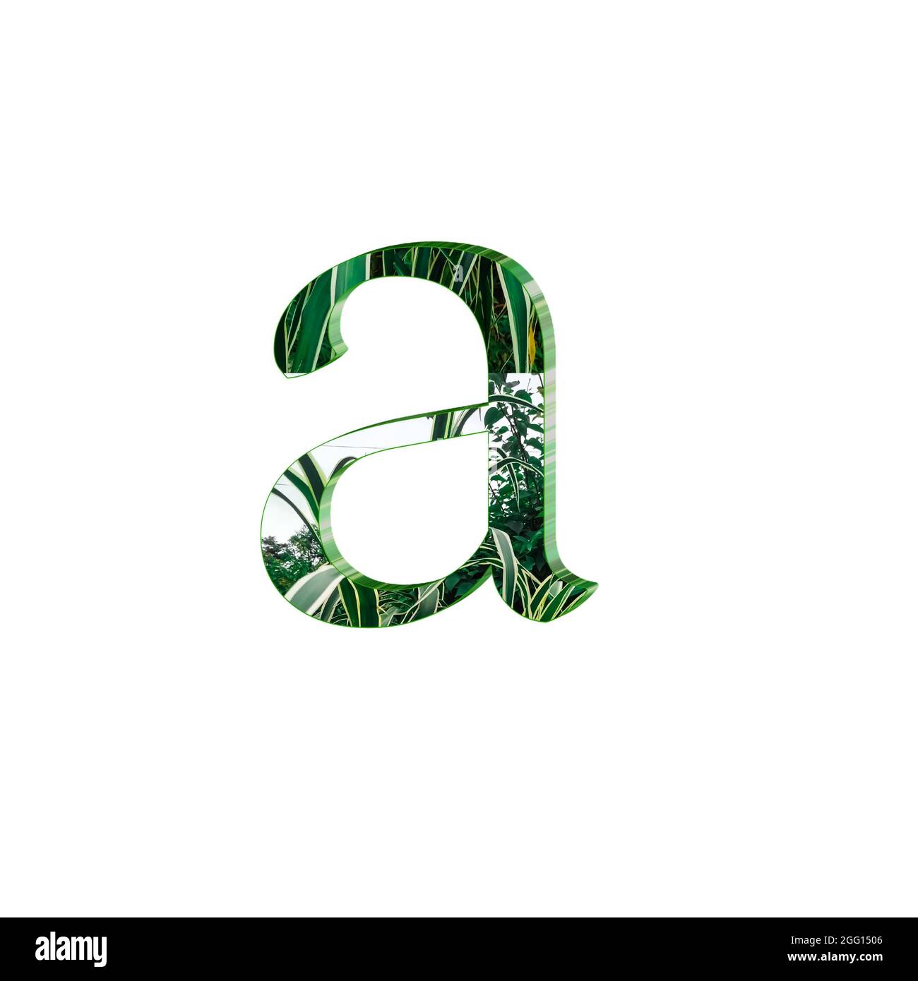 Green texture small letter a colorful 3D abstract beautiful white background Stock Photo