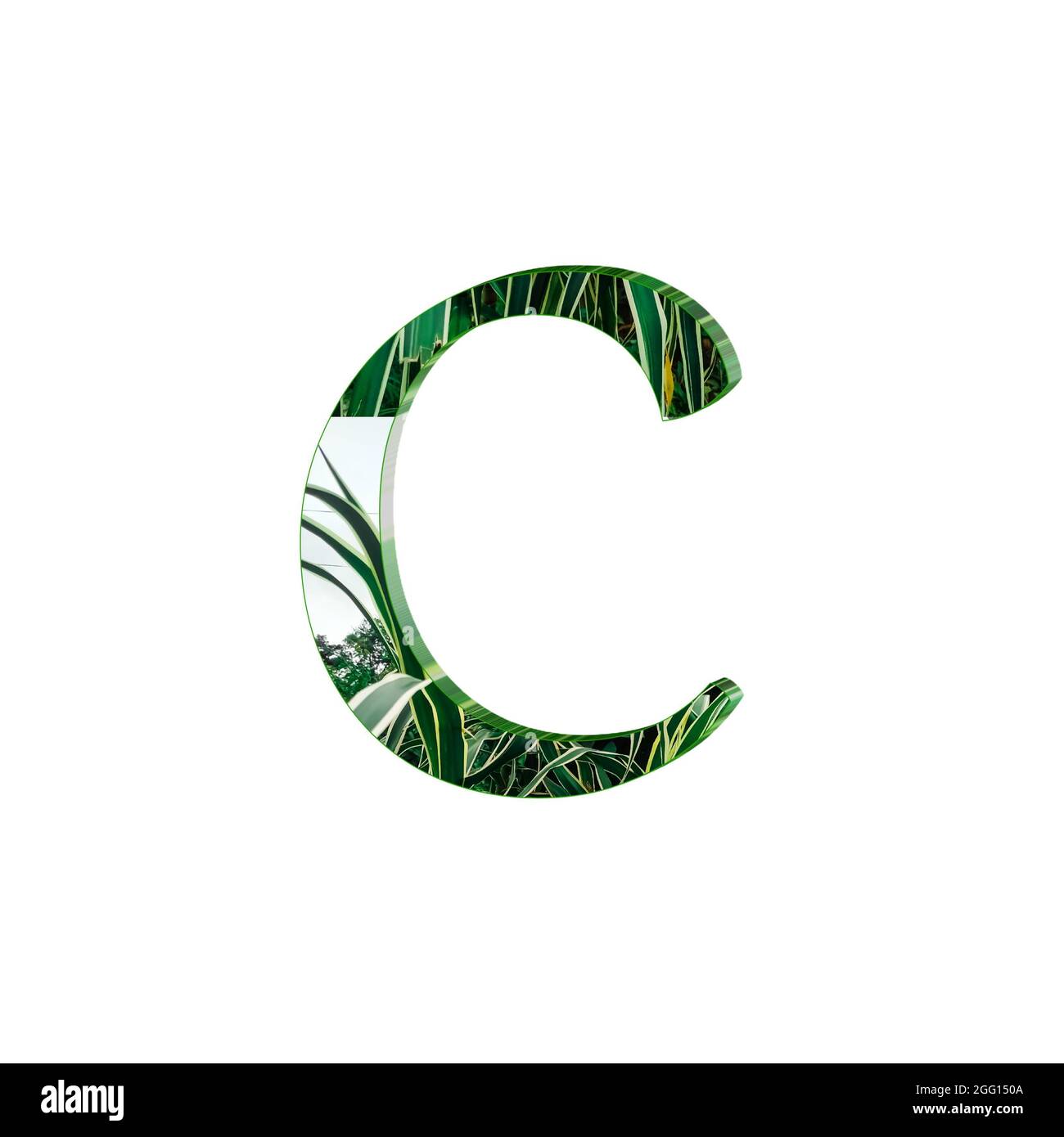 Green texture small letter c colorful 3D abstract beautiful white background Stock Photo