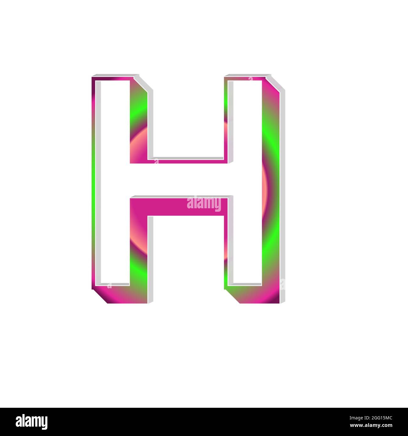 Alphabet capital letter H colorful texture 3D abstract beautiful white background Stock Photo