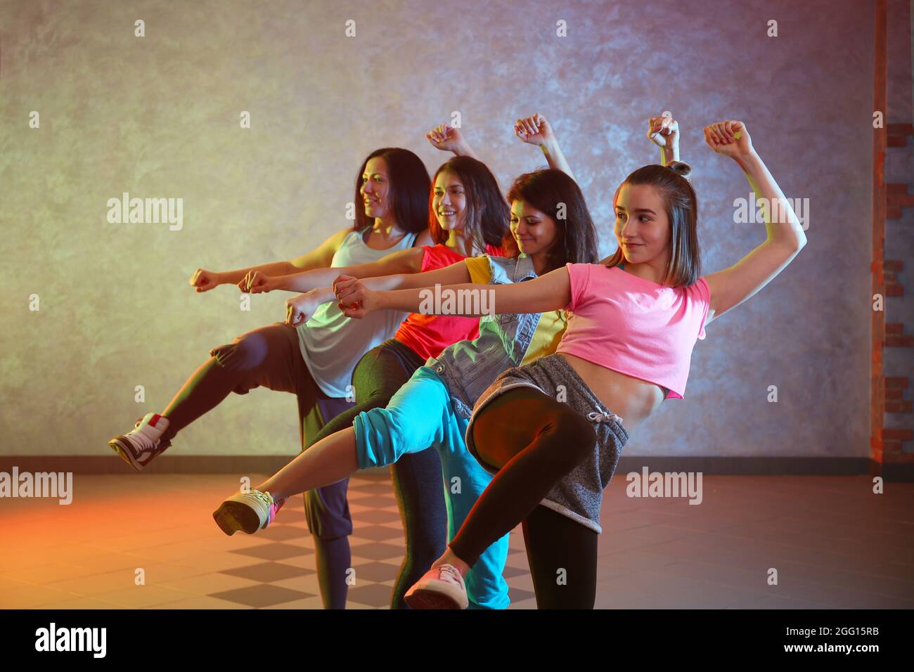 Group of young hip-hop dancers in studio Stock Photo - Alamy