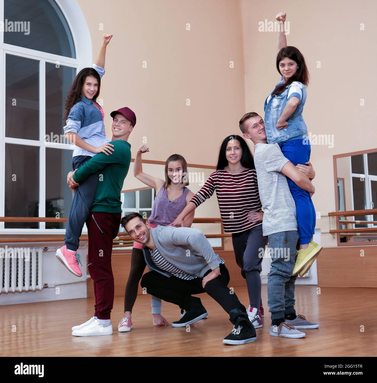 Group of young hip-hop dancers in studio Stock Photo - Alamy