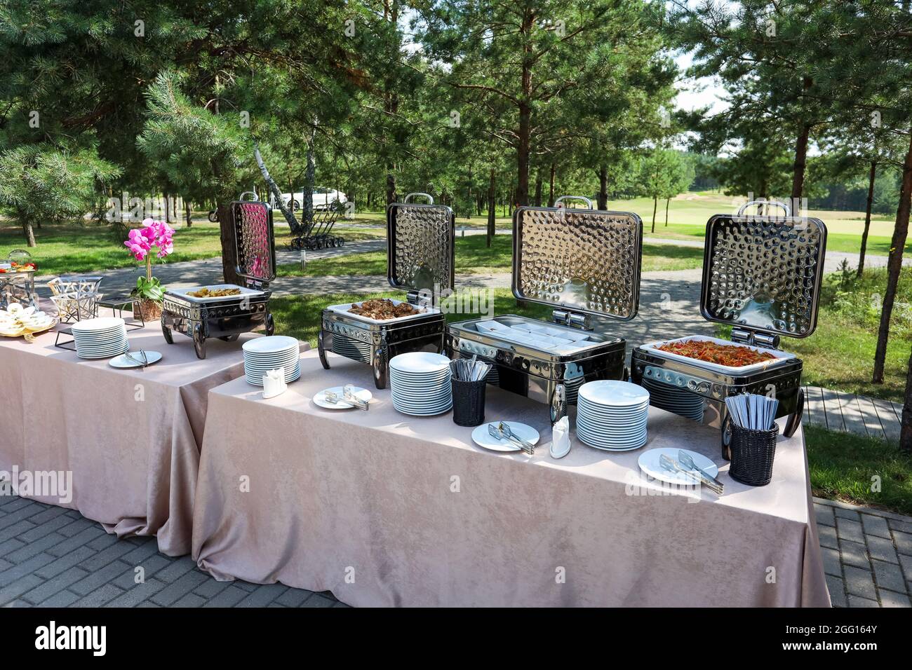 Catering, gourmet snack containers at the buffet Stock Photo Alamy