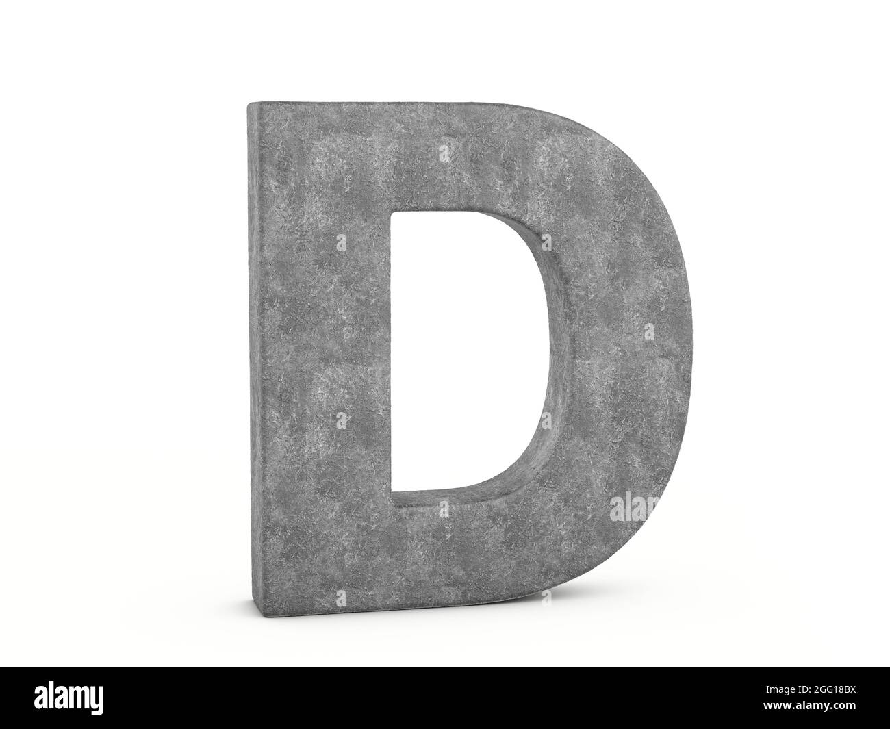 Concrete letter D on a white background. 3d illustration Stock Photo ...
