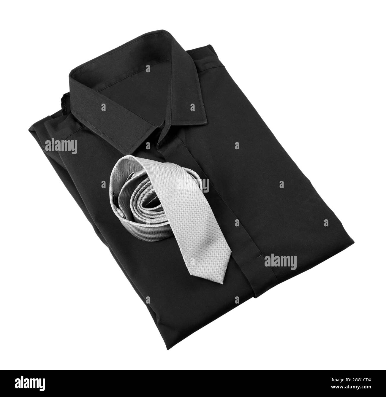 New man shirt with tie on white background Stock Photo - Alamy