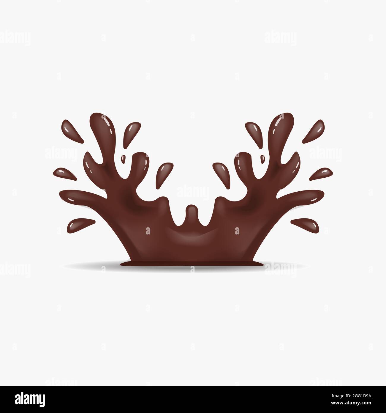splash chocolate realistic vector illustration, isolated design Stock Vector