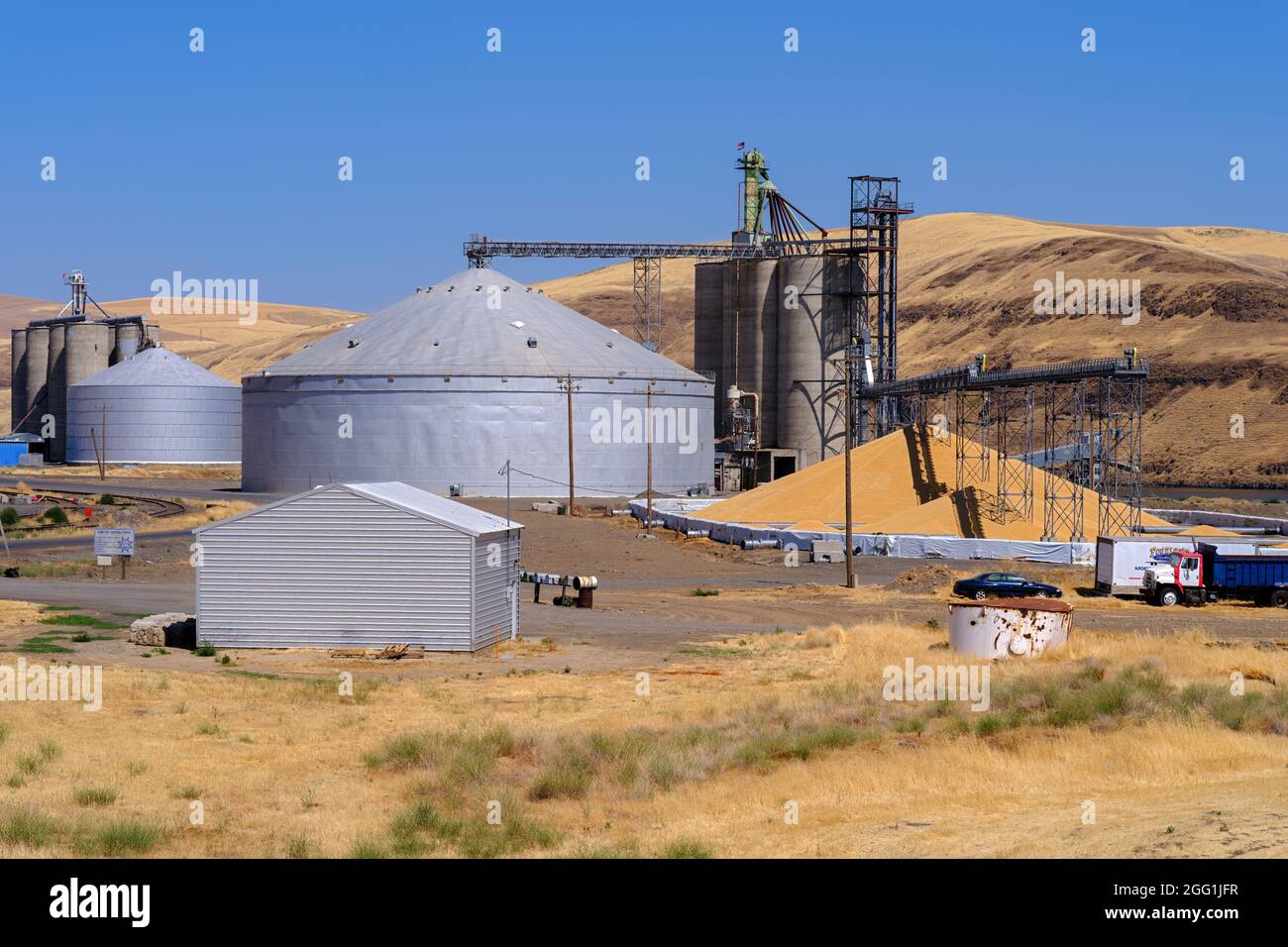 Grain storage facility at the Port of Central Ferry, Washington, USA