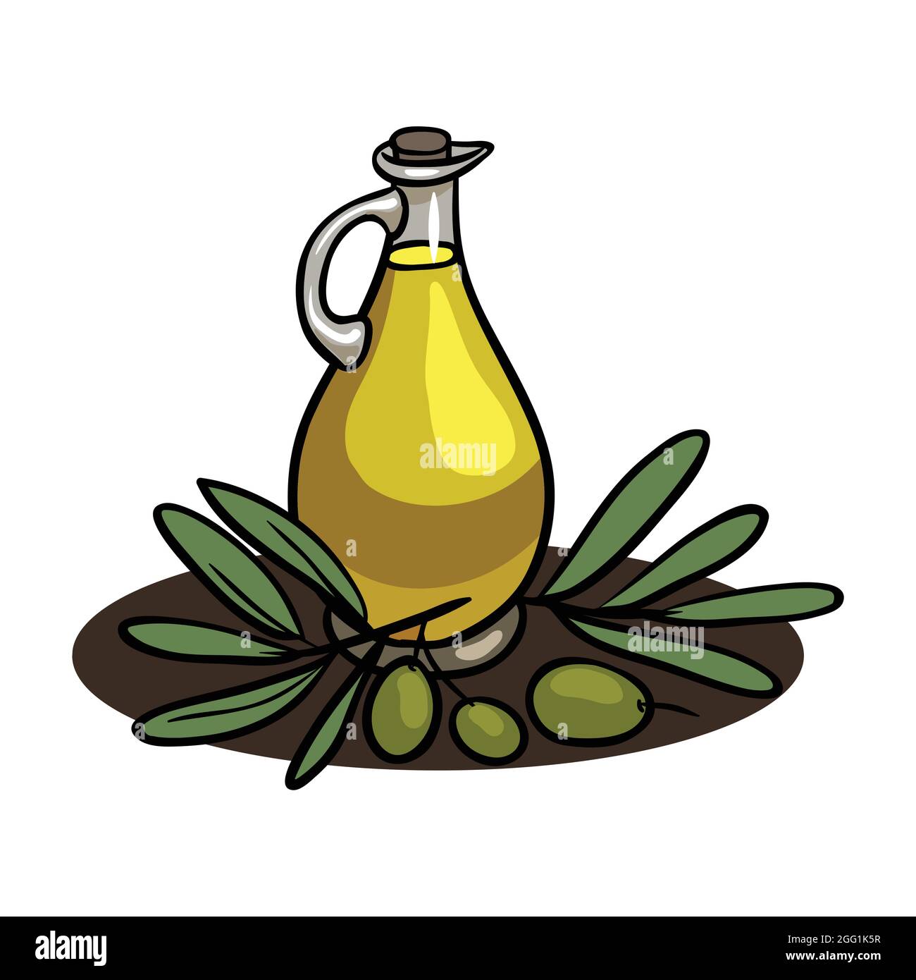 Olive fruit and oil icon Stock Vector