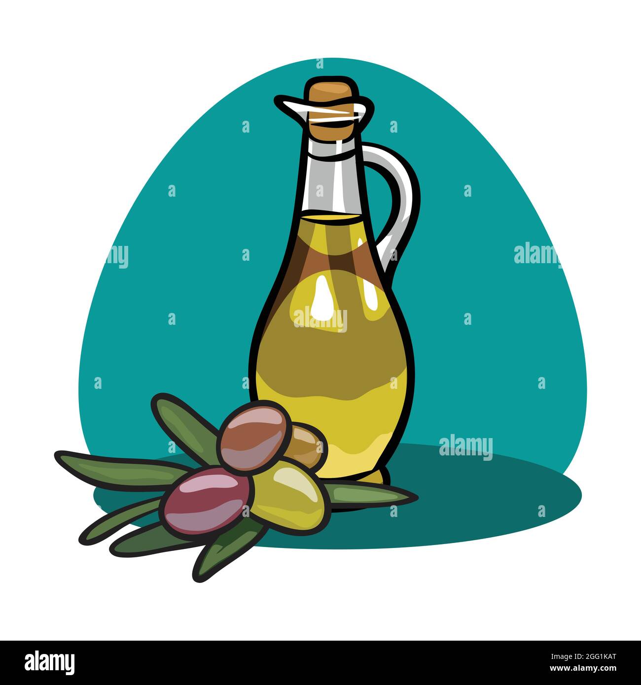 Olive fruit with olive oil, icon illustration Stock Vector Image & Art