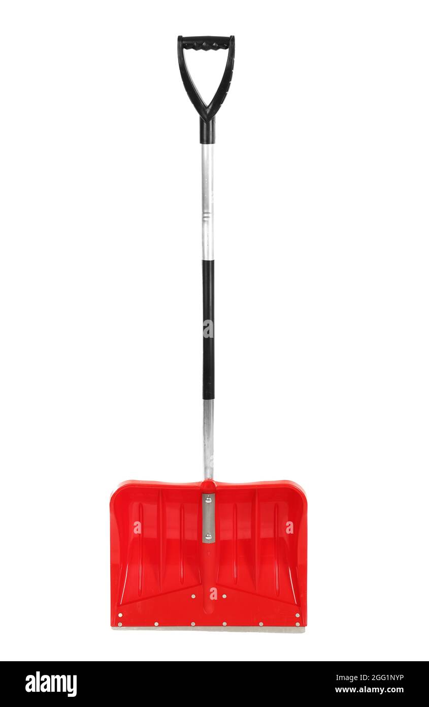 Snow shovel on white background Stock Photo Alamy