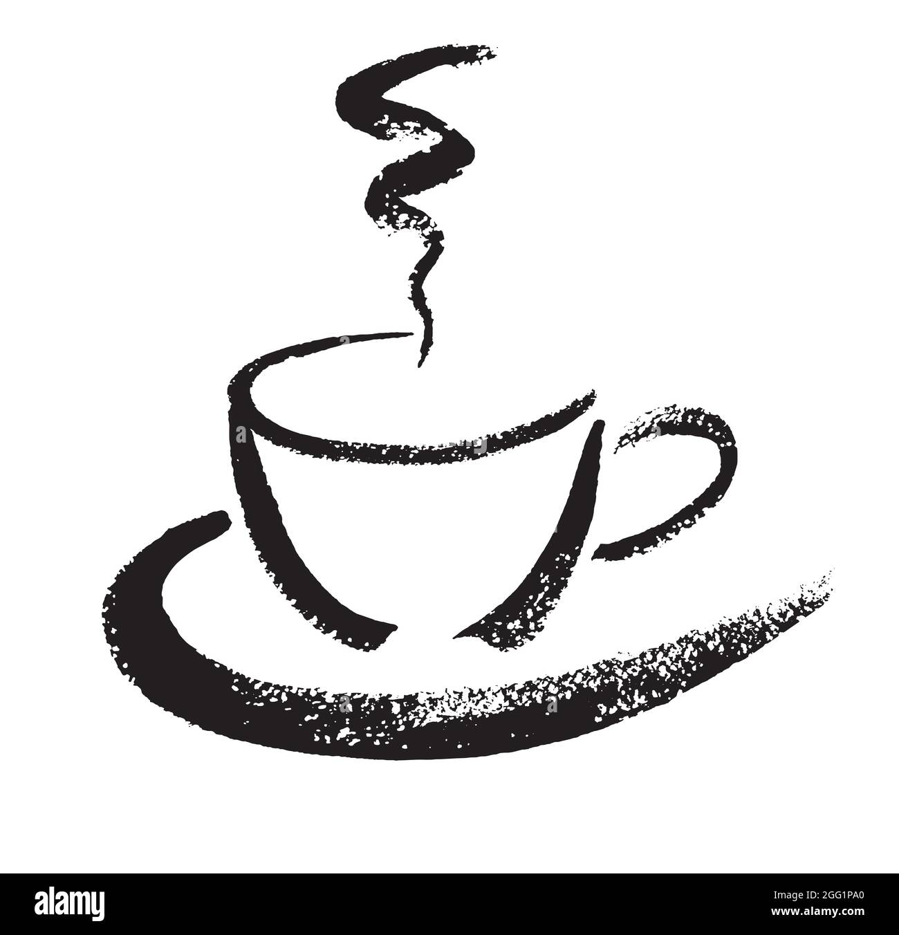 Coffee cup . Hand drawn brush sketch. Vector illustration Stock Vector ...
