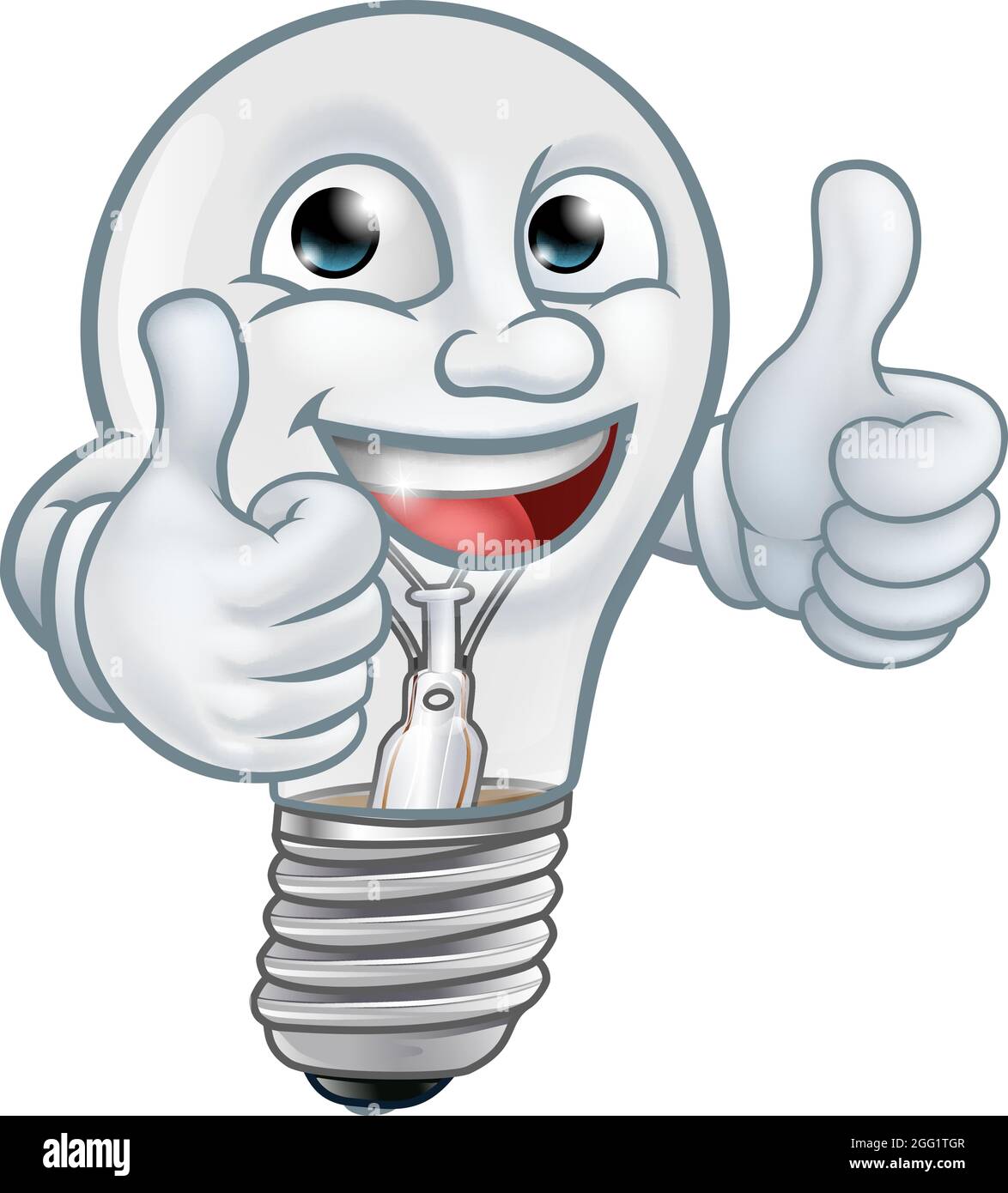Light Bulb Cartoon Character Lightbulb Mascot Stock Vector