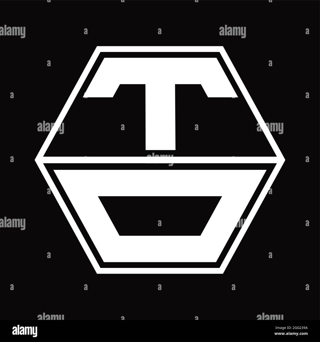 TO Logo monogram with hexagon shape up and down blackground design ...