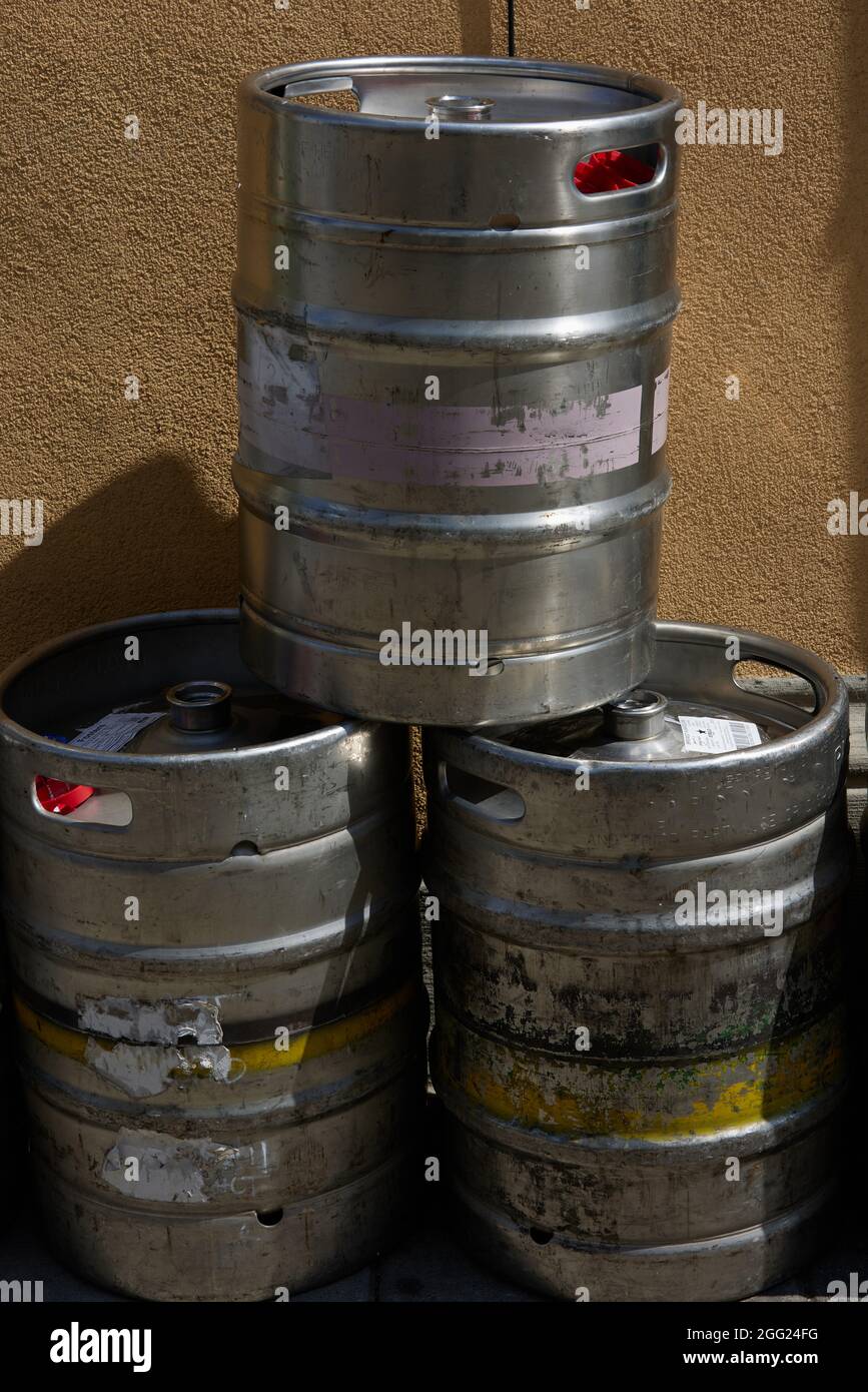 Empty beer barrels Stock Photo Alamy