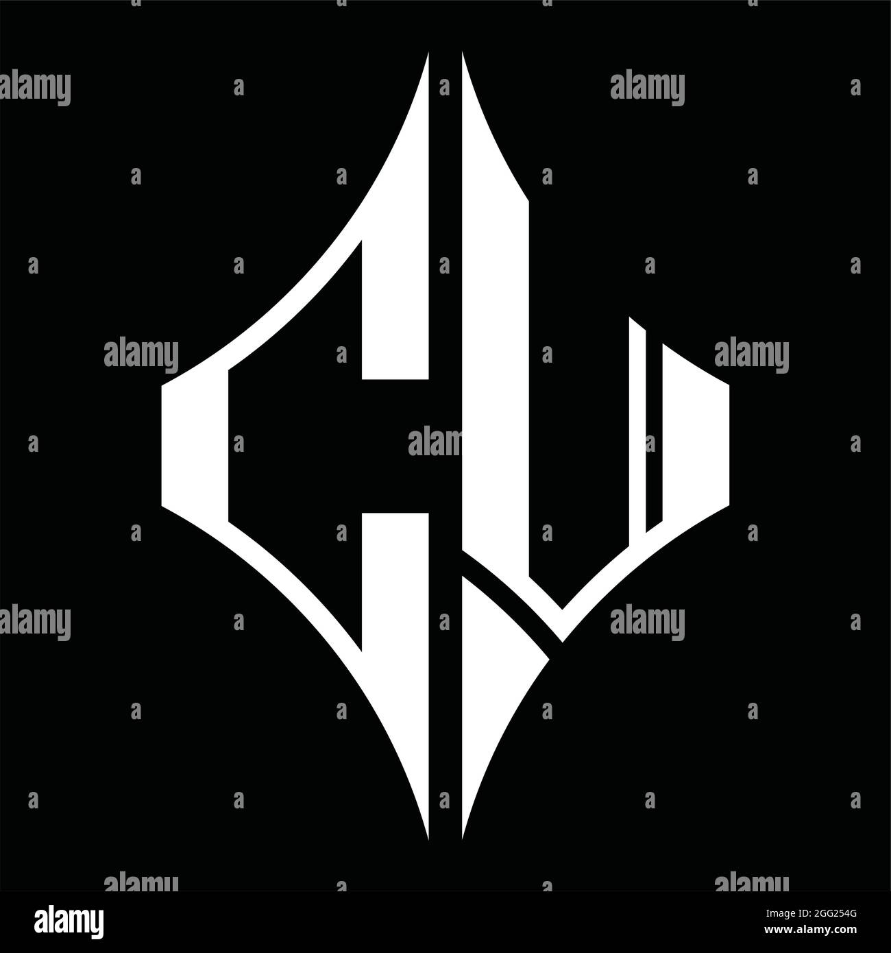CV Logo monogram with horn shape design template Stock Vector Image ...