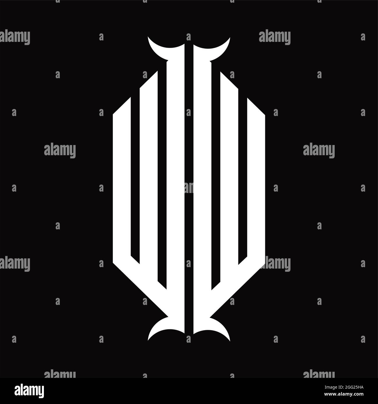 WW Logo monogram with horn shape design template Stock Vector Image ...