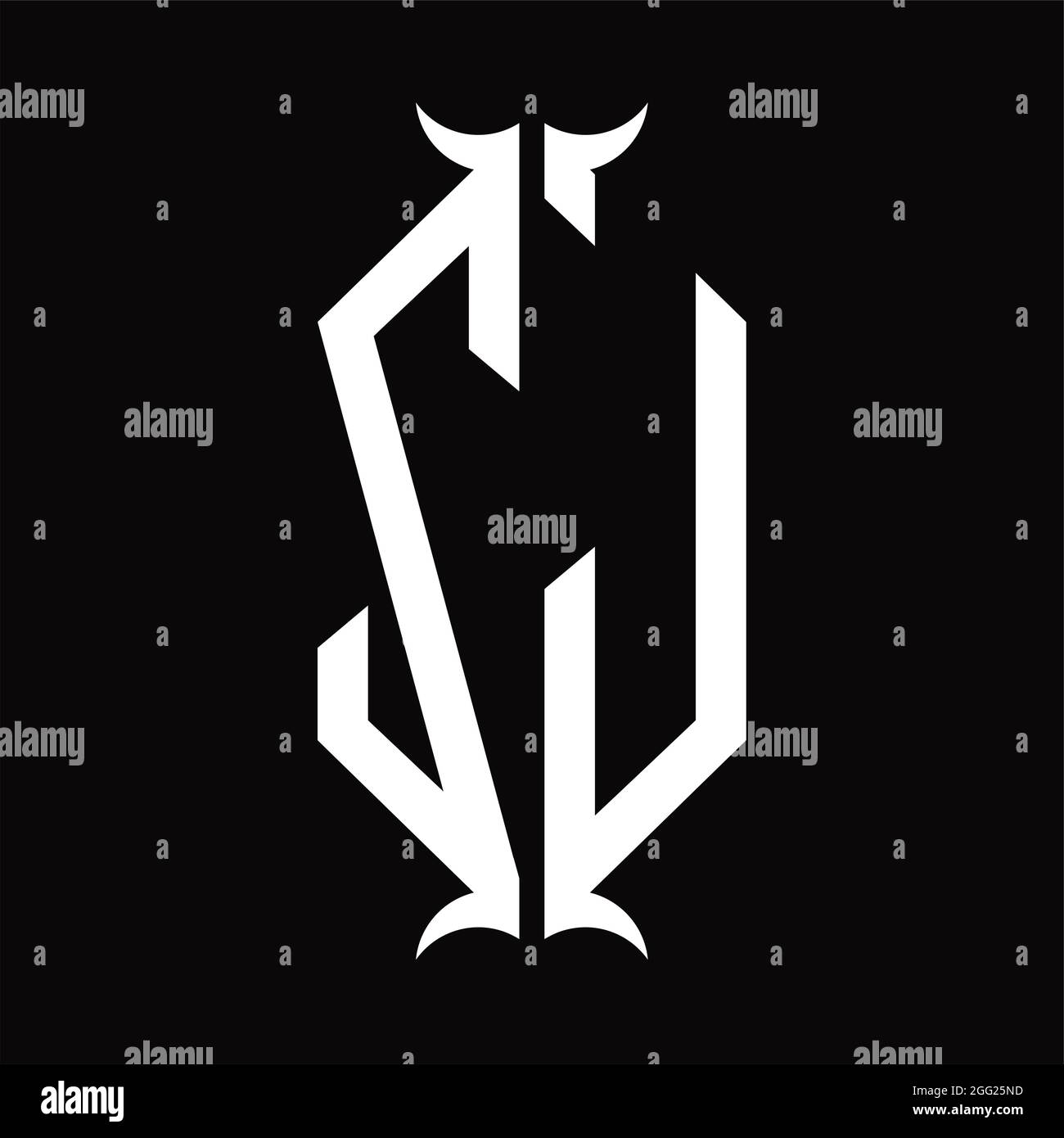ZJ Logo monogram with horn shape design template Stock Vector Image ...