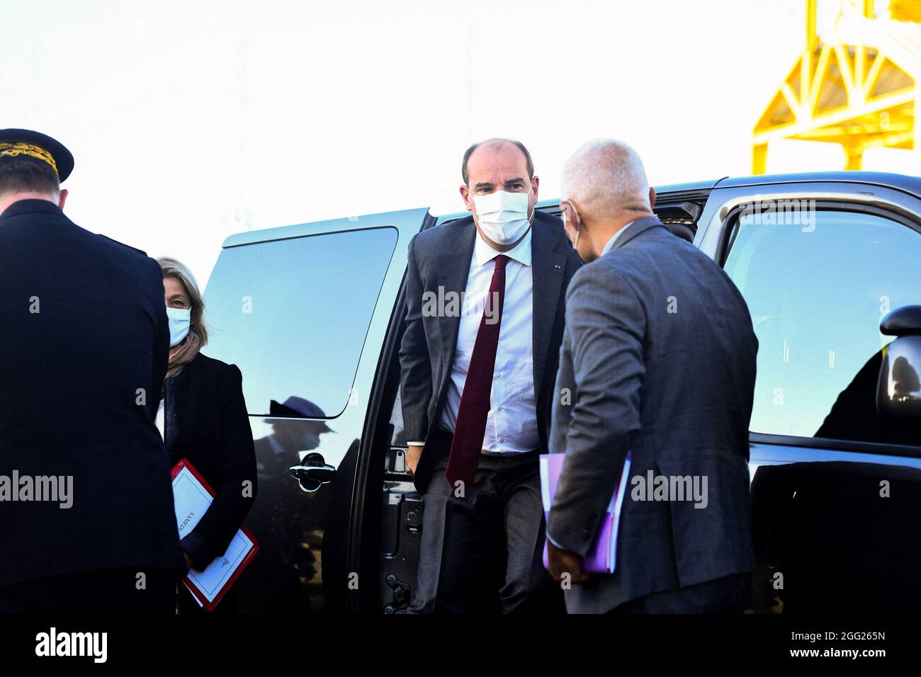 French Prime Minister Jean Castex traveling to SaintNazaire, in the