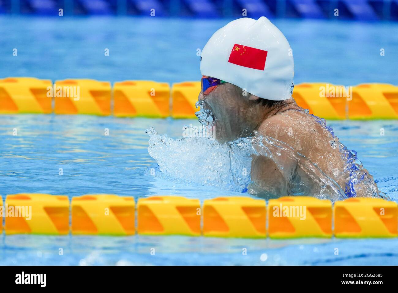 Tokyo, Japan. 28th Aug, 2021. Liu Daomin of China competes during the women's 100m breaststroke SB6 final of swimming event at the Tokyo 2020 Paralympic Games in Tokyo, Japan, Aug. 28, 2021. Credit: Zhu Wei/Xinhua/Alamy Live News Stock Photo