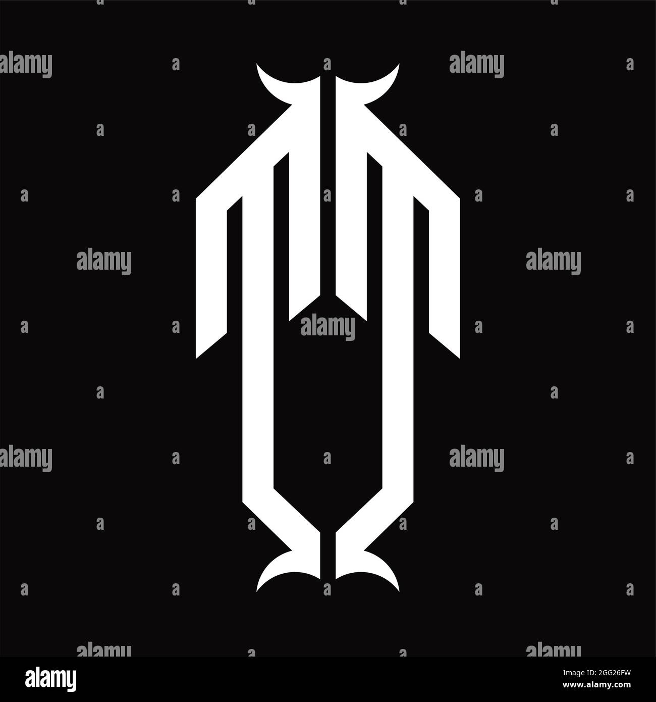 TT Logo monogram with horn shape isolated black and white design ...