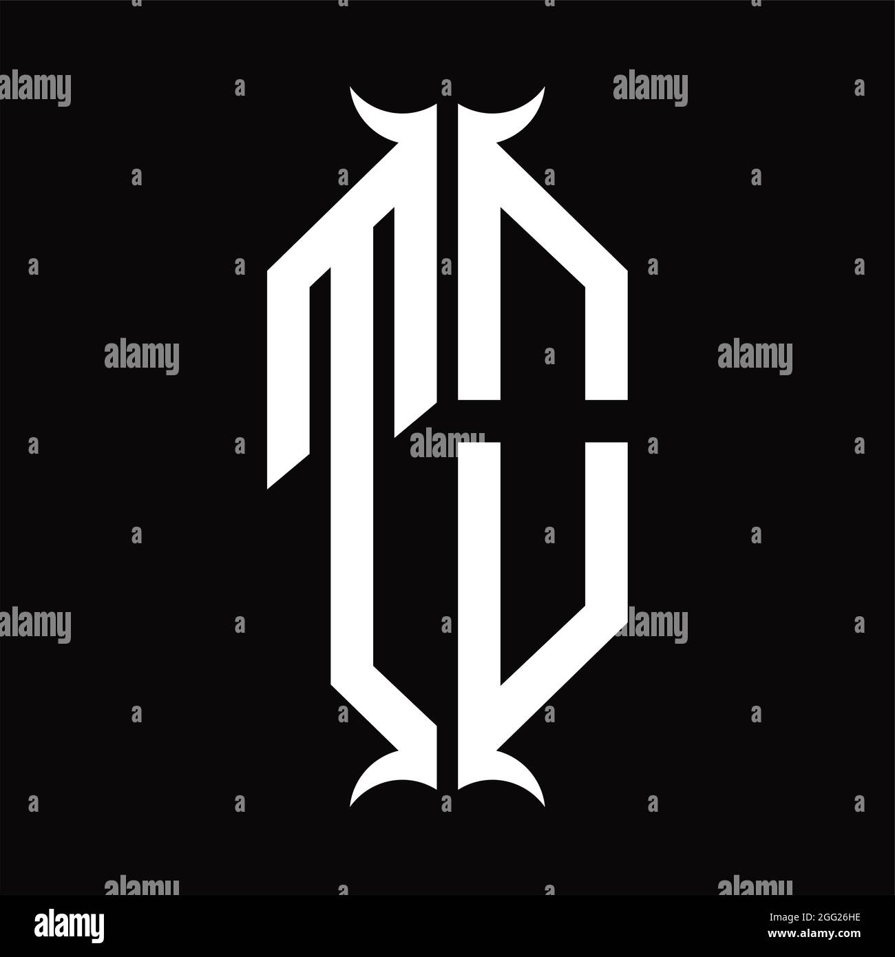 TO Logo monogram with horn shape isolated black and white design ...