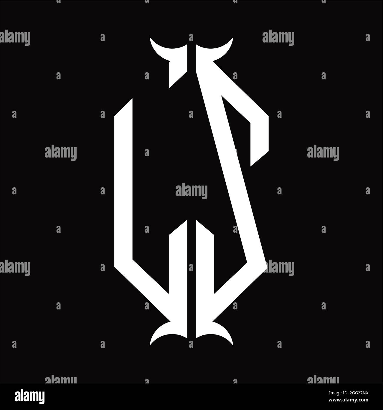 LZ Logo monogram with horn shape design template Stock Vector Image ...