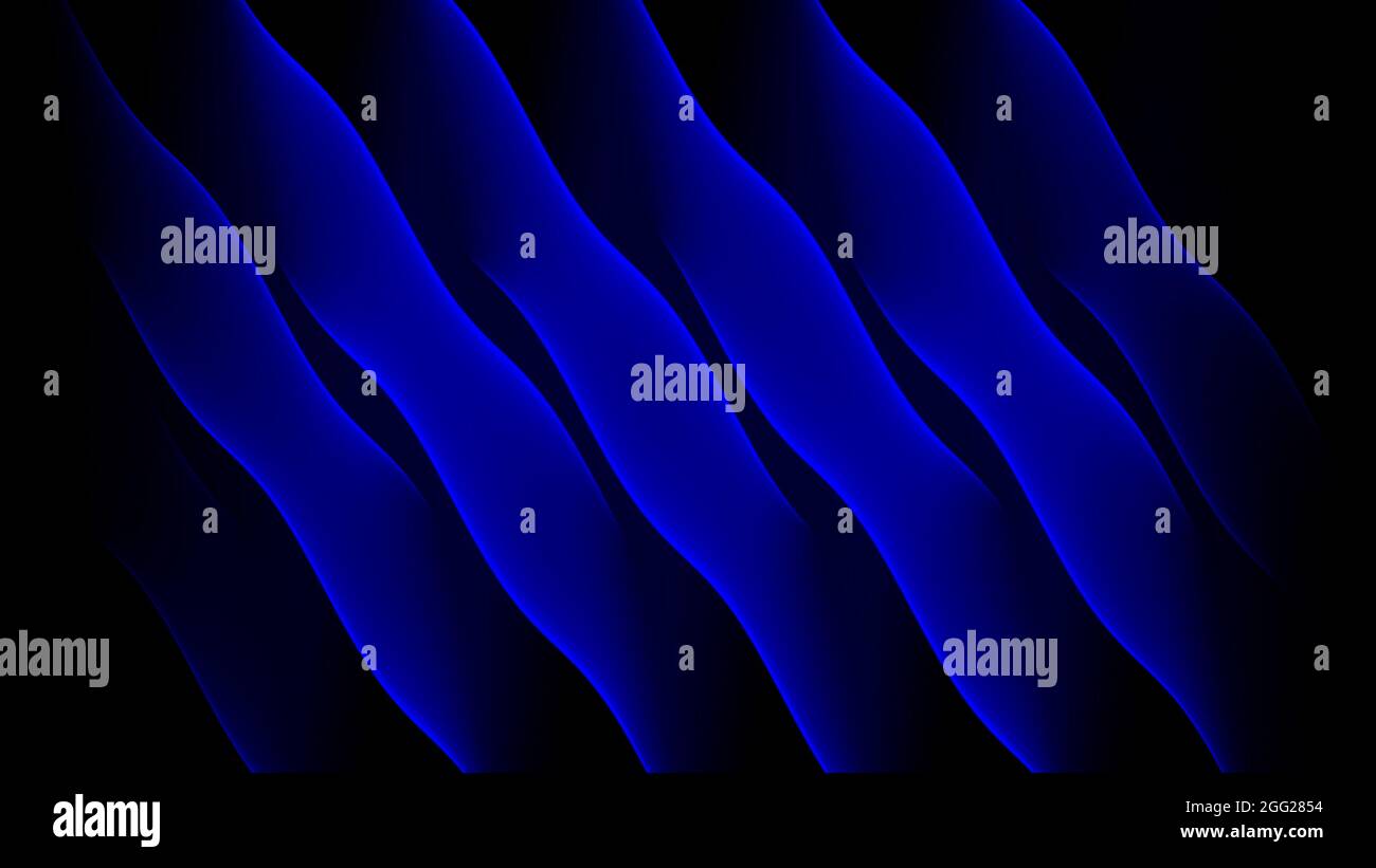 Abstract background 4k blue light dark black waves and lines Stock ...